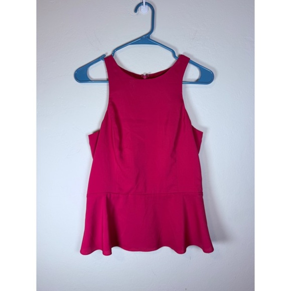 EXPRESS Women's Fuchsia Peplum Sleeveless‎ Top Size Small Zipper Back